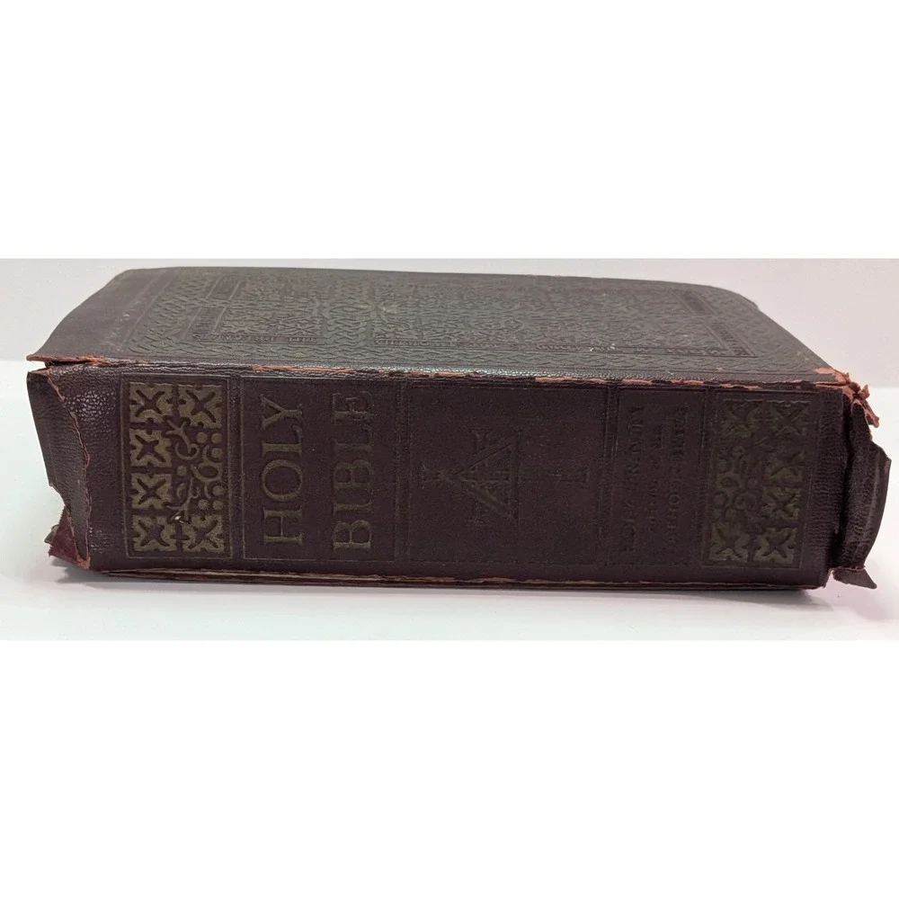 The Catholic Press Holy Trinity Edition Bible 1951 Burgundy Gold Gilt Fair